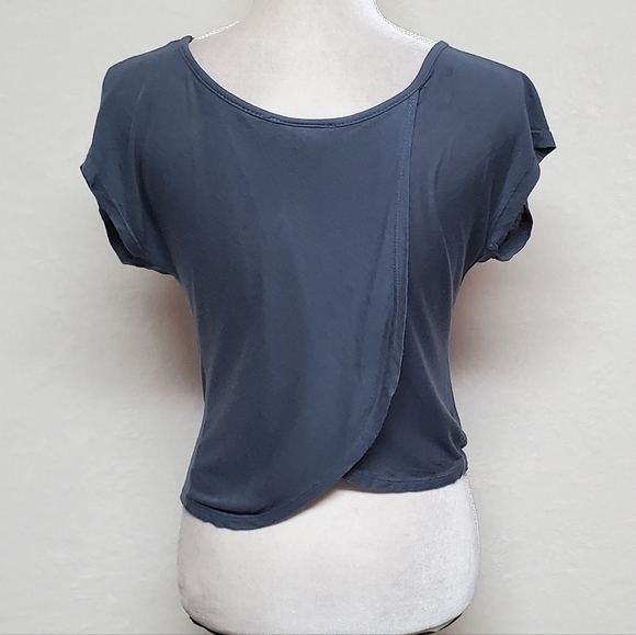 VINTAGE Say Anything Gray Graphic True Love Shines Cropped Split Back Tee - Picture 8 of 12